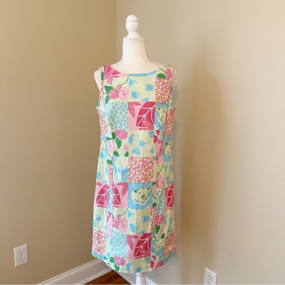 Match Patchwork Island Time Sleeveless Shift Dress - Size 10 - Picture 1 of 14